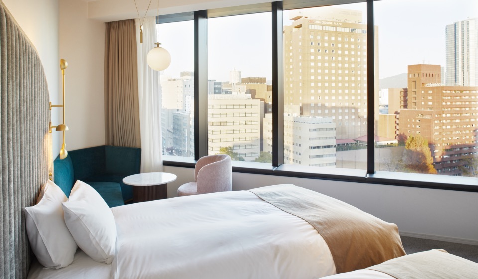 デラックスツイン<br>-パノラミックシティービュー- | Deluxe Twin <br>-Panoramic City View with Peace Boulevard side-